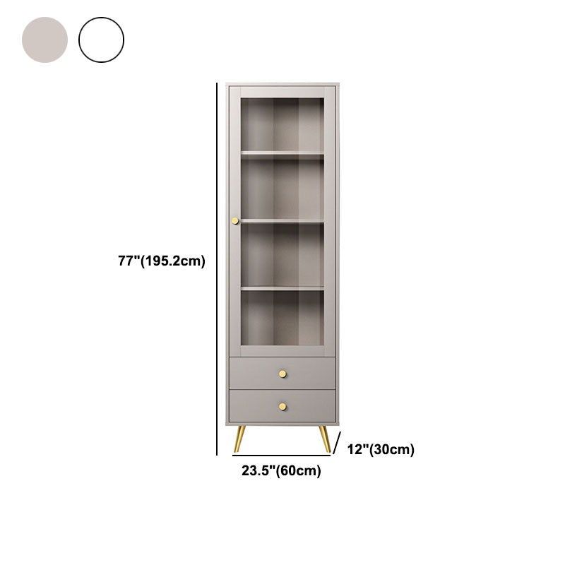 Glam Vertical Standard Bookcase Manufactured Wood Bookcase with Door and Drawers Clearhalo 'Bookcases' 'furn' 'furn_bookcases' 'Furniture' 'furniture_bookcases' 'kitchen' 'kitchen_bookcases' 'Living Room Furniture' 'Office Furniture' 4822901