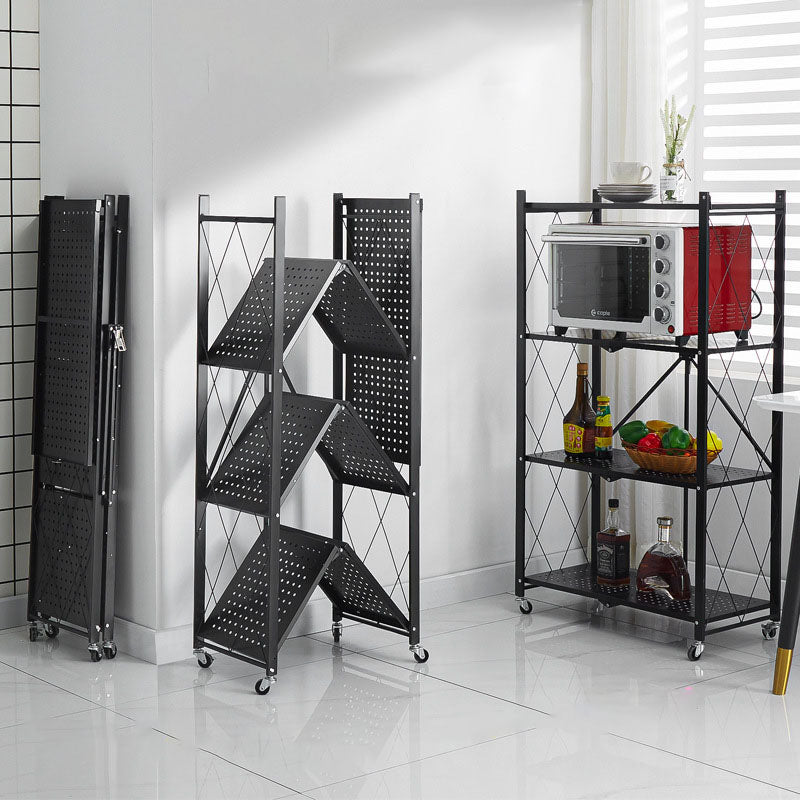 3/4/5-Shelf Steel Industrial Etagere Bookshelf Vertical Open Bookshelf with Caster Wheels Clearhalo 'Bookcases' 'furn' 'furn_bookcases' 'Furniture' 'furniture_bookcases' 'kitchen' 'kitchen_bookcases' 'Living Room Furniture' 'Office Furniture' 4822905