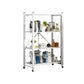 3/4/5-Shelf Steel Industrial Etagere Bookshelf Vertical Open Bookshelf with Caster Wheels 28.3"L x 14.2"W x 49.2"H White Clearhalo 'Bookcases' 'furn' 'furn_bookcases' 'Furniture' 'furniture_bookcases' 'kitchen' 'kitchen_bookcases' 'Living Room Furniture' 'Office Furniture' 4822907