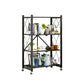 3/4/5-Shelf Steel Industrial Etagere Bookshelf Vertical Open Bookshelf with Caster Wheels 28.3"L x 14.2"W x 49.2"H Black Clearhalo 'Bookcases' 'furn' 'furn_bookcases' 'Furniture' 'furniture_bookcases' 'kitchen' 'kitchen_bookcases' 'Living Room Furniture' 'Office Furniture' 4822908
