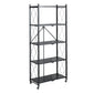 3/4/5-Shelf Steel Industrial Etagere Bookshelf Vertical Open Bookshelf with Caster Wheels Clearhalo 'Bookcases' 'furn' 'furn_bookcases' 'Furniture' 'furniture_bookcases' 'kitchen' 'kitchen_bookcases' 'Living Room Furniture' 'Office Furniture' 4822910