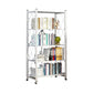 3/4/5-Shelf Steel Industrial Etagere Bookshelf Vertical Open Bookshelf with Caster Wheels 28.3"L x 14.2"W x 63.8"H White Clearhalo 'Bookcases' 'furn' 'furn_bookcases' 'Furniture' 'furniture_bookcases' 'kitchen' 'kitchen_bookcases' 'Living Room Furniture' 'Office Furniture' 4822912