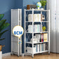 3/4/5-Shelf Steel Industrial Etagere Bookshelf Vertical Open Bookshelf with Caster Wheels Clearhalo 'Bookcases' 'furn' 'furn_bookcases' 'Furniture' 'furniture_bookcases' 'kitchen' 'kitchen_bookcases' 'Living Room Furniture' 'Office Furniture' 4822917