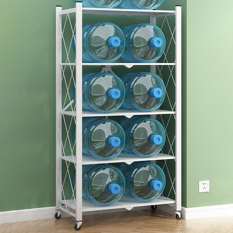 3/4/5-Shelf Steel Industrial Etagere Bookshelf Vertical Open Bookshelf with Caster Wheels Clearhalo 'Bookcases' 'furn' 'furn_bookcases' 'Furniture' 'furniture_bookcases' 'kitchen' 'kitchen_bookcases' 'Living Room Furniture' 'Office Furniture' 4822921