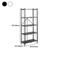 3/4/5-Shelf Steel Industrial Etagere Bookshelf Vertical Open Bookshelf with Caster Wheels Clearhalo 'Bookcases' 'furn' 'furn_bookcases' 'Furniture' 'furniture_bookcases' 'kitchen' 'kitchen_bookcases' 'Living Room Furniture' 'Office Furniture' 4822924