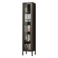 13.78"W Bookcase Scandinavian Style Shelf Bookcase for Home and Office with Door 14"L x 12"W x 71"H Black Clearhalo 'Bookcases' 'furn' 'furn_bookcases' 'Furniture' 'furniture_bookcases' 'kitchen' 'kitchen_bookcases' 'Living Room Furniture' 'Office Furniture' 4822926