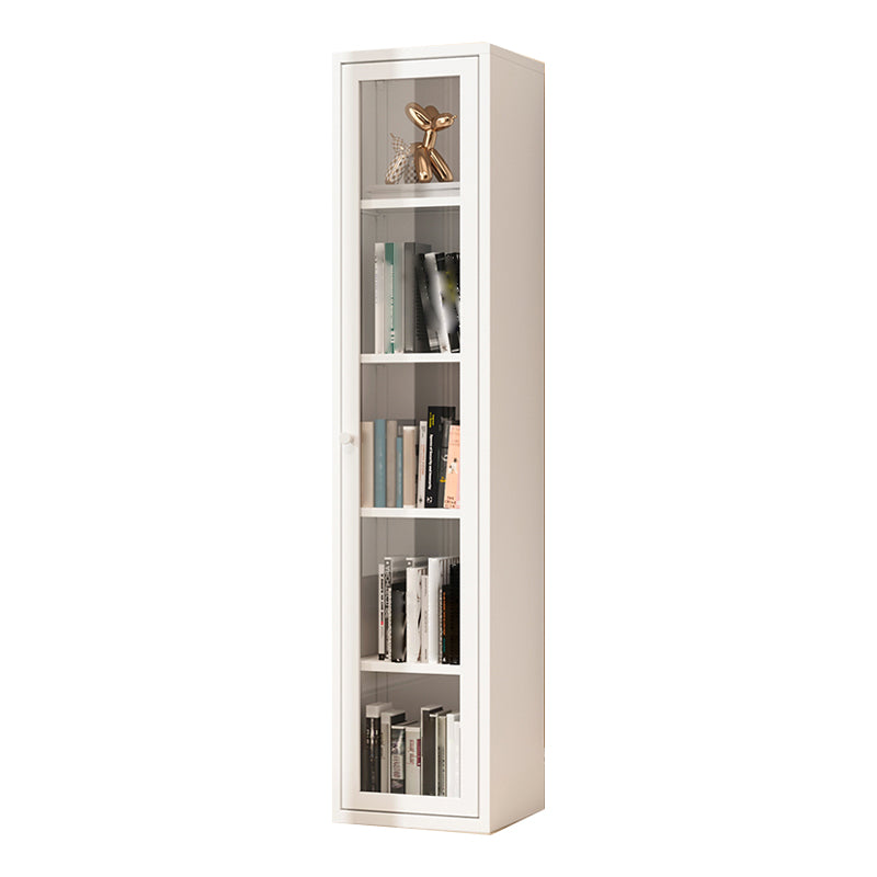 13.78"W Bookcase Scandinavian Style Shelf Bookcase for Home and Office with Door 15.7"L x 13.8"W x 70.9"H White Clearhalo 'Bookcases' 'furn' 'furn_bookcases' 'Furniture' 'furniture_bookcases' 'kitchen' 'kitchen_bookcases' 'Living Room Furniture' 'Office Furniture' 4822931