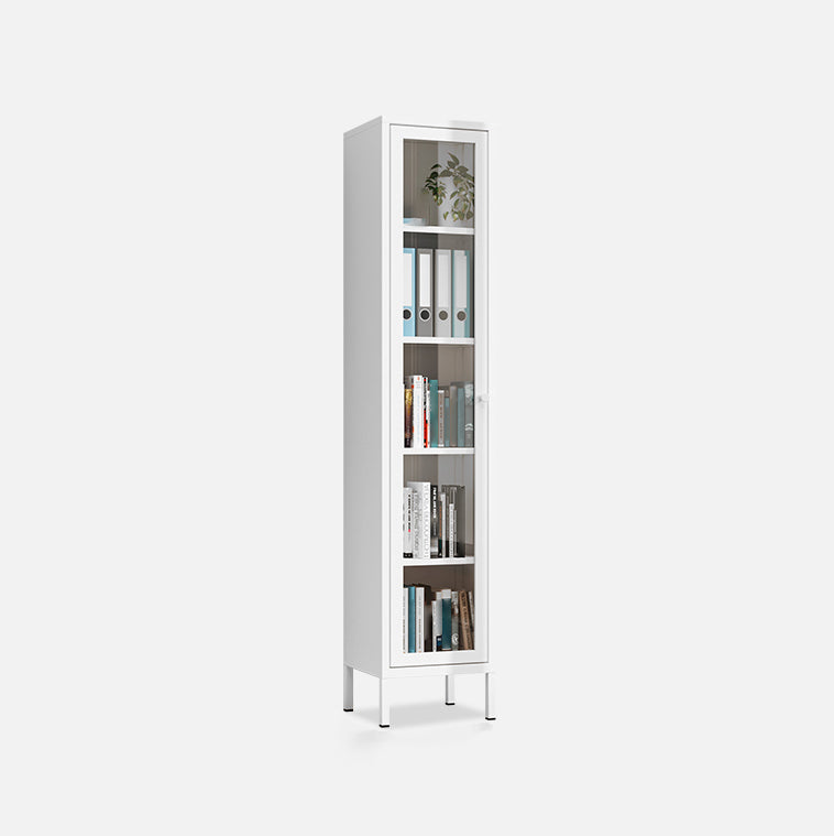 13.78"W Bookcase Scandinavian Style Shelf Bookcase for Home and Office with Door Clearhalo 'Bookcases' 'furn' 'furn_bookcases' 'Furniture' 'furniture_bookcases' 'kitchen' 'kitchen_bookcases' 'Living Room Furniture' 'Office Furniture' 4822934