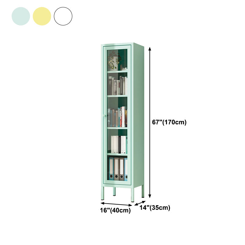 13.78"W Bookcase Scandinavian Style Shelf Bookcase for Home and Office with Door Clearhalo 'Bookcases' 'furn' 'furn_bookcases' 'Furniture' 'furniture_bookcases' 'kitchen' 'kitchen_bookcases' 'Living Room Furniture' 'Office Furniture' 4822942