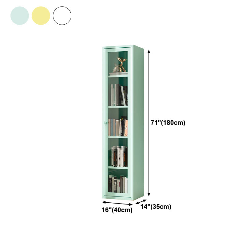 13.78"W Bookcase Scandinavian Style Shelf Bookcase for Home and Office with Door Clearhalo 'Bookcases' 'furn' 'furn_bookcases' 'Furniture' 'furniture_bookcases' 'kitchen' 'kitchen_bookcases' 'Living Room Furniture' 'Office Furniture' 4822943
