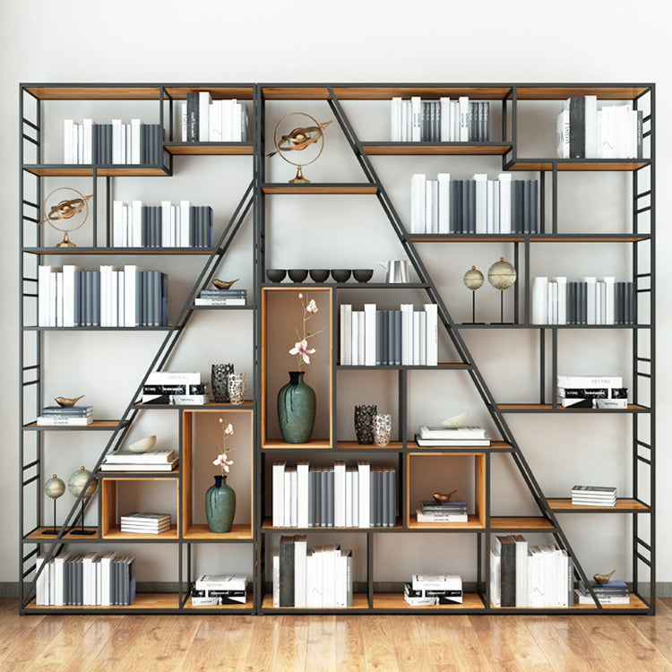 9.84"W 78.74"H Bookcase Industrial Style Open Back Bookcase for Study Room Home Office Clearhalo 'Bookcases' 'furn' 'furn_bookcases' 'Furniture' 'furniture_bookcases' 'kitchen' 'kitchen_bookcases' 'Living Room Furniture' 'Office Furniture' 4822944