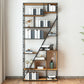 9.84"W 78.74"H Bookcase Industrial Style Open Back Bookcase for Study Room Home Office 35.4"L x 9.8"W x 78.7"H Black Clearhalo 'Bookcases' 'furn' 'furn_bookcases' 'Furniture' 'furniture_bookcases' 'kitchen' 'kitchen_bookcases' 'Living Room Furniture' 'Office Furniture' 4822947
