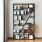 9.84"W 78.74"H Bookcase Industrial Style Open Back Bookcase for Study Room Home Office 47.2"L x 9.8"W x 78.7"H Black Clearhalo 'Bookcases' 'furn' 'furn_bookcases' 'Furniture' 'furniture_bookcases' 'kitchen' 'kitchen_bookcases' 'Living Room Furniture' 'Office Furniture' 4822948