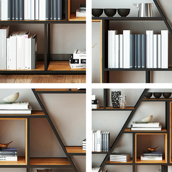 9.84"W 78.74"H Bookcase Industrial Style Open Back Bookcase for Study Room Home Office Clearhalo 'Bookcases' 'furn' 'furn_bookcases' 'Furniture' 'furniture_bookcases' 'kitchen' 'kitchen_bookcases' 'Living Room Furniture' 'Office Furniture' 4822950