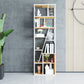 9.84"W 78.74"H Bookcase Industrial Style Open Back Bookcase for Study Room Home Office 23.6"L x 9.8"W x 78.7"H White Clearhalo 'Bookcases' 'furn' 'furn_bookcases' 'Furniture' 'furniture_bookcases' 'kitchen' 'kitchen_bookcases' 'Living Room Furniture' 'Office Furniture' 4822953