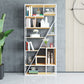 9.84"W 78.74"H Bookcase Industrial Style Open Back Bookcase for Study Room Home Office 35.4"L x 9.8"W x 78.7"H White Clearhalo 'Bookcases' 'furn' 'furn_bookcases' 'Furniture' 'furniture_bookcases' 'kitchen' 'kitchen_bookcases' 'Living Room Furniture' 'Office Furniture' 4822954
