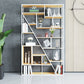 9.84"W 78.74"H Bookcase Industrial Style Open Back Bookcase for Study Room Home Office 47.2"L x 9.8"W x 78.7"H White Clearhalo 'Bookcases' 'furn' 'furn_bookcases' 'Furniture' 'furniture_bookcases' 'kitchen' 'kitchen_bookcases' 'Living Room Furniture' 'Office Furniture' 4822955