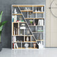 9.84"W 78.74"H Bookcase Industrial Style Open Back Bookcase for Study Room Home Office 59.1"L x 9.8"W x 78.7"H White Clearhalo 'Bookcases' 'furn' 'furn_bookcases' 'Furniture' 'furniture_bookcases' 'kitchen' 'kitchen_bookcases' 'Living Room Furniture' 'Office Furniture' 4822956