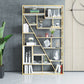 9.84"W 78.74"H Bookcase Industrial Style Open Back Bookcase for Study Room Home Office 47.2"L x 9.8"W x 78.7"H Gold Clearhalo 'Bookcases' 'furn' 'furn_bookcases' 'Furniture' 'furniture_bookcases' 'kitchen' 'kitchen_bookcases' 'Living Room Furniture' 'Office Furniture' 4822959