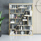 9.84"W 78.74"H Bookcase Industrial Style Open Back Bookcase for Study Room Home Office 59.1"L x 9.8"W x 78.7"H Gold Clearhalo 'Bookcases' 'furn' 'furn_bookcases' 'Furniture' 'furniture_bookcases' 'kitchen' 'kitchen_bookcases' 'Living Room Furniture' 'Office Furniture' 4822960