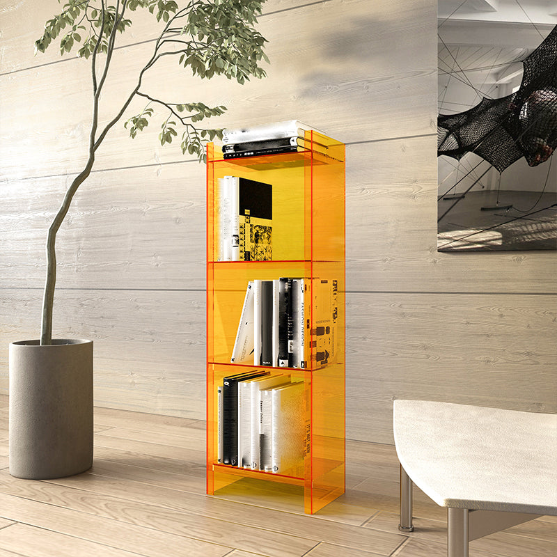 Closed Back Acrylic Standard Bookshelf Vertical Glam Bookshelf for Living Room Clearhalo 'Bookcases' 'furn' 'furn_bookcases' 'Furniture' 'furniture_bookcases' 'kitchen' 'kitchen_bookcases' 'Living Room Furniture' 'Office Furniture' 4822969