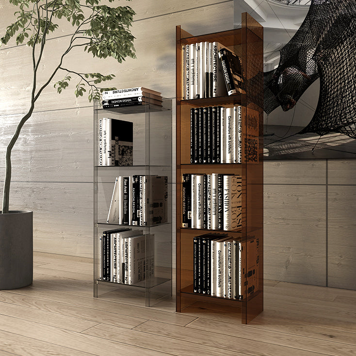 Closed Back Acrylic Standard Bookshelf Vertical Glam Bookshelf for Living Room Clearhalo 'Bookcases' 'furn' 'furn_bookcases' 'Furniture' 'furniture_bookcases' 'kitchen' 'kitchen_bookcases' 'Living Room Furniture' 'Office Furniture' 4822986