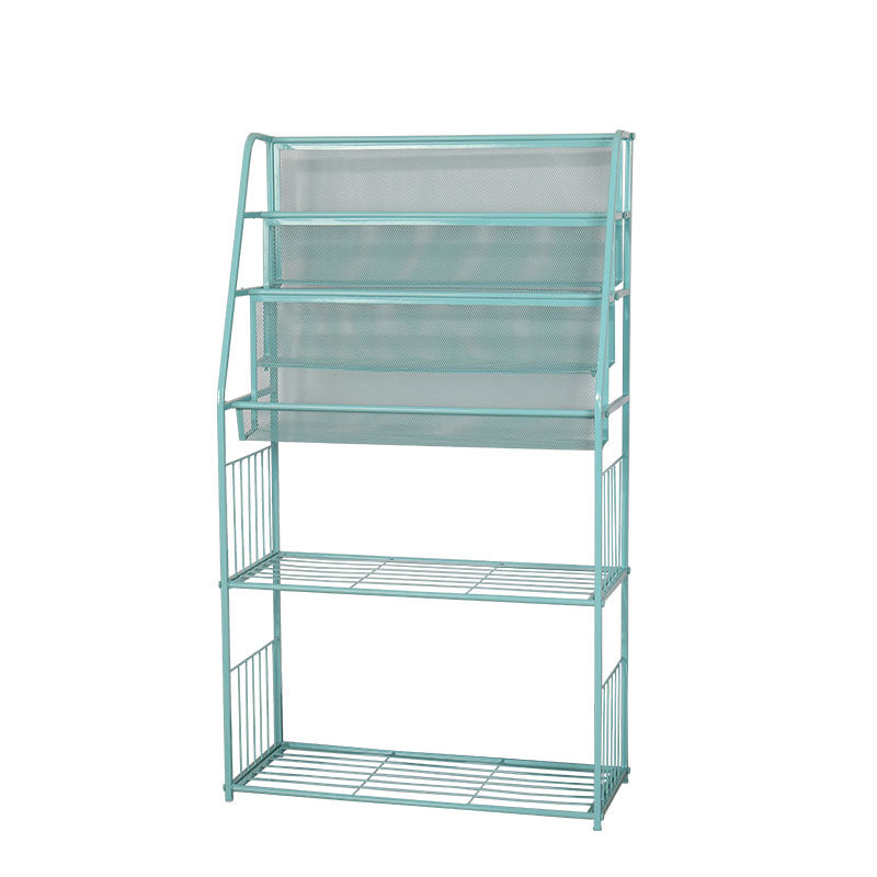 Industrial Metal Ladder Bookshelf Iron Vertical Bookshelf for Home 22.4"L x 9.8"W x 39.4"H Blue Clearhalo 'Bookcases' 'furn' 'furn_bookcases' 'Furniture' 'furniture_bookcases' 'kitchen' 'kitchen_bookcases' 'Living Room Furniture' 'Office Furniture' 4822995