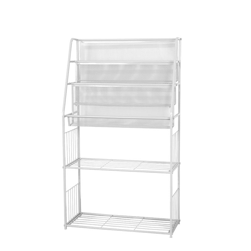 Industrial Metal Ladder Bookshelf Iron Vertical Bookshelf for Home 22.4"L x 9.8"W x 39.4"H White Clearhalo 'Bookcases' 'furn' 'furn_bookcases' 'Furniture' 'furniture_bookcases' 'kitchen' 'kitchen_bookcases' 'Living Room Furniture' 'Office Furniture' 4823010