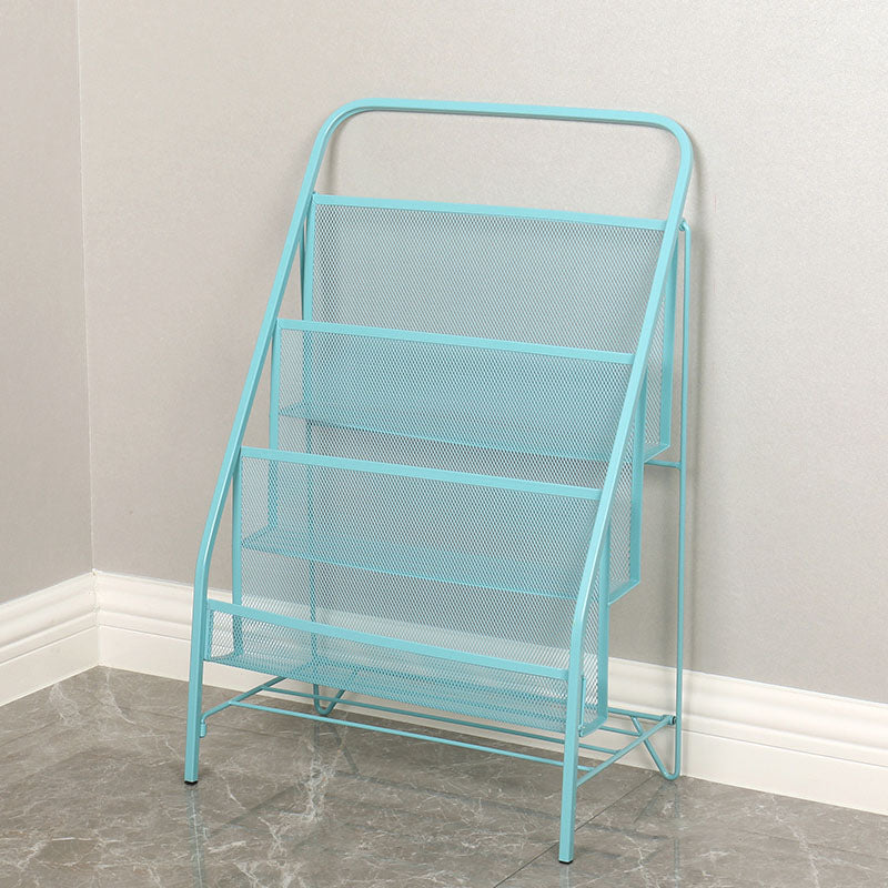 Industrial Metal Ladder Bookshelf Iron Vertical Bookshelf for Home 16.1"L x 9.4"W x 25.2"H Blue Clearhalo 'Bookcases' 'furn' 'furn_bookcases' 'Furniture' 'furniture_bookcases' 'kitchen' 'kitchen_bookcases' 'Living Room Furniture' 'Office Furniture' 4823012