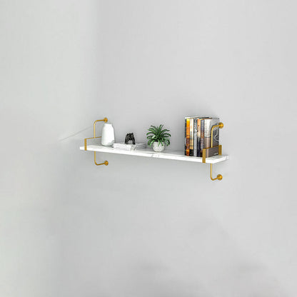 9.84"W Bookshelf Glam Style Wall Mounted Bookcase for Home Office Study Room 39.4"L x 9.8"W x 17.7"H Clearhalo 'Bookcases' 'furn' 'furn_bookcases' 'Furniture' 'furniture_bookcases' 'kitchen' 'kitchen_bookcases' 'Living Room Furniture' 'Office Furniture' 4823022