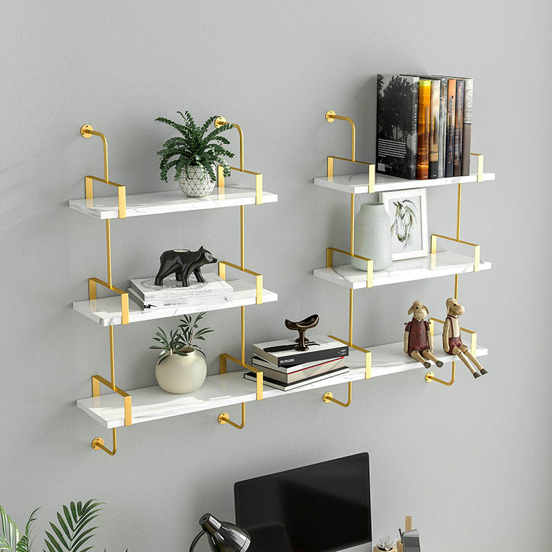 9.84"W Bookshelf Glam Style Wall Mounted Bookcase for Home Office Study Room Clearhalo 'Bookcases' 'furn' 'furn_bookcases' 'Furniture' 'furniture_bookcases' 'kitchen' 'kitchen_bookcases' 'Living Room Furniture' 'Office Furniture' 4823023