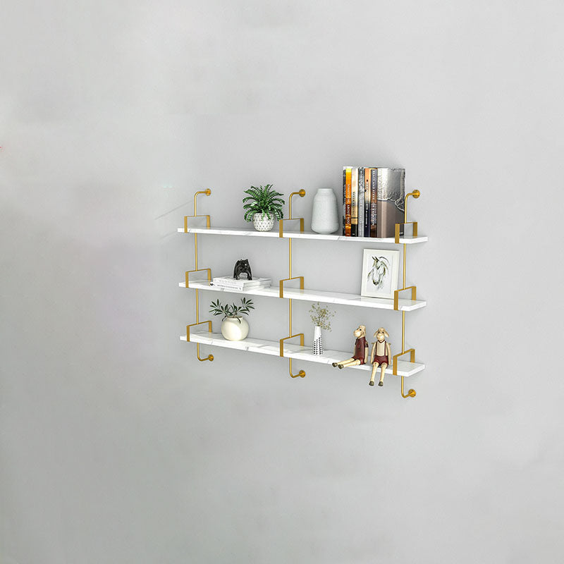 9.84"W Bookshelf Glam Style Wall Mounted Bookcase for Home Office Study Room 59.1"L x 9.8"W x 42.5"H Clearhalo 'Bookcases' 'furn' 'furn_bookcases' 'Furniture' 'furniture_bookcases' 'kitchen' 'kitchen_bookcases' 'Living Room Furniture' 'Office Furniture' 4823024