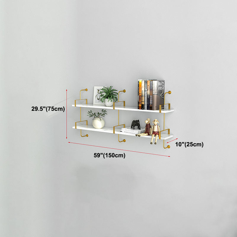 9.84"W Bookshelf Glam Style Wall Mounted Bookcase for Home Office Study Room Clearhalo 'Bookcases' 'furn' 'furn_bookcases' 'Furniture' 'furniture_bookcases' 'kitchen' 'kitchen_bookcases' 'Living Room Furniture' 'Office Furniture' 4823044