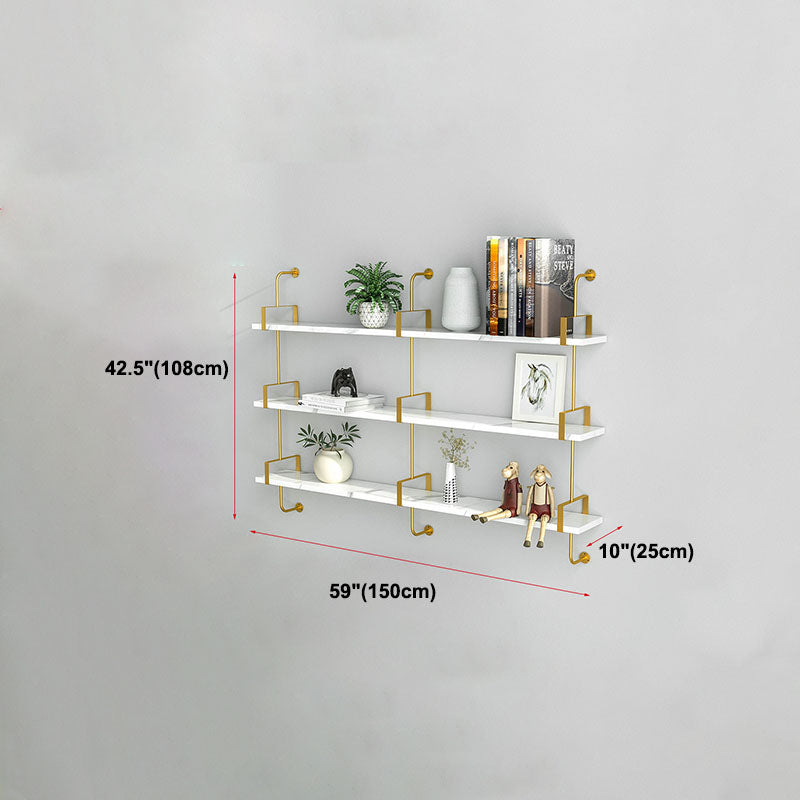 9.84"W Bookshelf Glam Style Wall Mounted Bookcase for Home Office Study Room Clearhalo 'Bookcases' 'furn' 'furn_bookcases' 'Furniture' 'furniture_bookcases' 'kitchen' 'kitchen_bookcases' 'Living Room Furniture' 'Office Furniture' 4823049