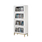 Glam Manufactured Wood Standard Bookcase Vertical Bookcase with Glass Doors 21.5"L x 11.8"W x 65.9"H White Clearhalo 'Bookcases' 'furn' 'furn_bookcases' 'Furniture' 'furniture_bookcases' 'kitchen' 'kitchen_bookcases' 'Living Room Furniture' 'Office Furniture' 4823053