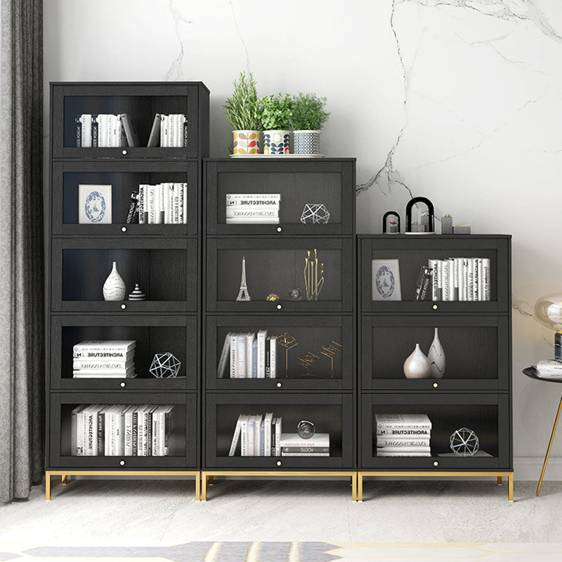 Glam Manufactured Wood Standard Bookcase Vertical Bookcase with Glass Doors Clearhalo 'Bookcases' 'furn' 'furn_bookcases' 'Furniture' 'furniture_bookcases' 'kitchen' 'kitchen_bookcases' 'Living Room Furniture' 'Office Furniture' 4823065