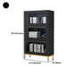 Glam Manufactured Wood Standard Bookcase Vertical Bookcase with Glass Doors Clearhalo 'Bookcases' 'furn' 'furn_bookcases' 'Furniture' 'furniture_bookcases' 'kitchen' 'kitchen_bookcases' 'Living Room Furniture' 'Office Furniture' 4823071