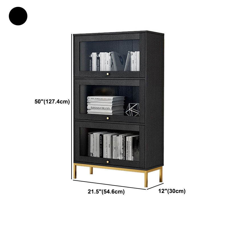 Glam Manufactured Wood Standard Bookcase Vertical Bookcase with Glass Doors Clearhalo 'Bookcases' 'furn' 'furn_bookcases' 'Furniture' 'furniture_bookcases' 'kitchen' 'kitchen_bookcases' 'Living Room Furniture' 'Office Furniture' 4823071