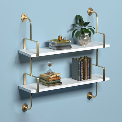 7.87"W Bookshelf Glam Style Wall Mounted Solid Wood Bookcase for Office Study Room Gold Clearhalo 'Bookcases' 'furn' 'furn_bookcases' 'Furniture' 'furniture_bookcases' 'kitchen' 'kitchen_bookcases' 'Living Room Furniture' 'Office Furniture' 4823080