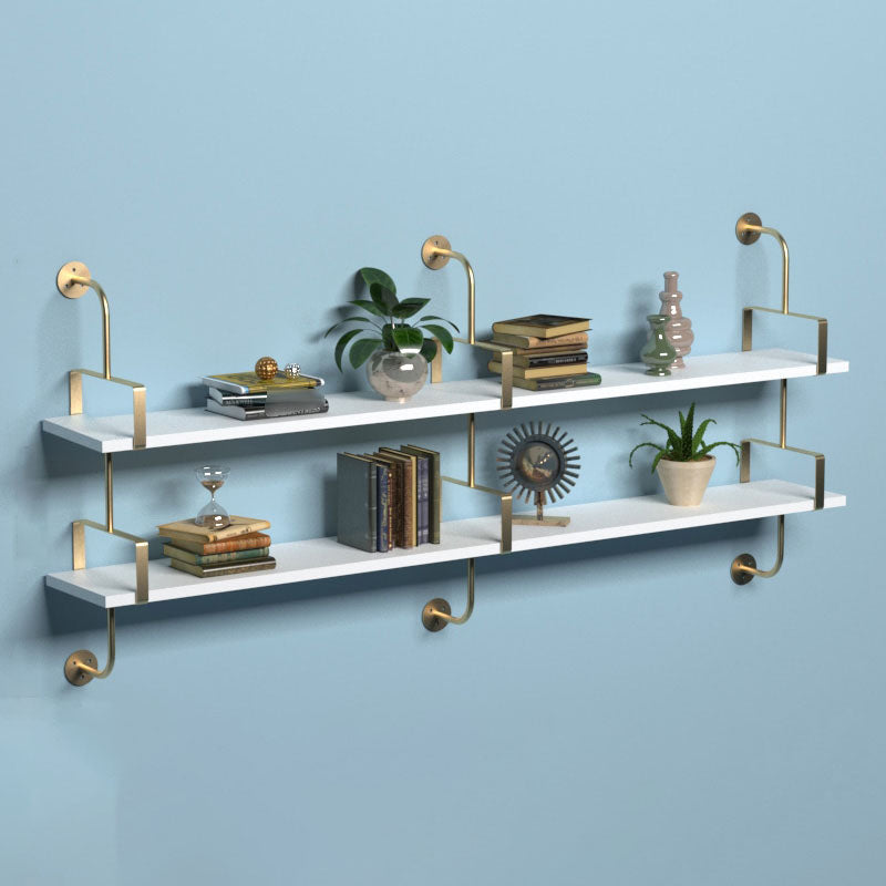 7.87"W Bookshelf Glam Style Wall Mounted Solid Wood Bookcase for Office Study Room 59.1"L x 7.9"W x 31.1"H Gold Clearhalo 'Bookcases' 'furn' 'furn_bookcases' 'Furniture' 'furniture_bookcases' 'kitchen' 'kitchen_bookcases' 'Living Room Furniture' 'Office Furniture' 4823084