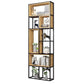 9.84"W Bookcase Industrial Style Open Back Bookcase for Home Study Room Office 31.5"L x 9.8"W x 94.5"H Clearhalo 'Bookcases' 'furn' 'furn_bookcases' 'Furniture' 'furniture_bookcases' 'kitchen' 'kitchen_bookcases' 'Living Room Furniture' 'Office Furniture' 4823105