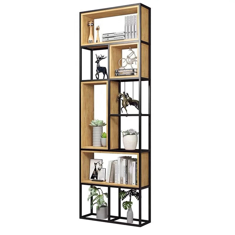 9.84"W Bookcase Industrial Style Open Back Bookcase for Home Study Room Office 31.5"L x 9.8"W x 94.5"H Clearhalo 'Bookcases' 'furn' 'furn_bookcases' 'Furniture' 'furniture_bookcases' 'kitchen' 'kitchen_bookcases' 'Living Room Furniture' 'Office Furniture' 4823105