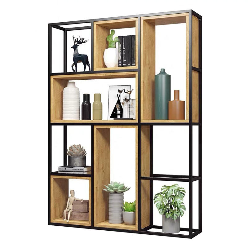 9.84"W Bookcase Industrial Style Open Back Bookcase for Home Study Room Office 47.2"L x 9.8"W x 63"H Clearhalo 'Bookcases' 'furn' 'furn_bookcases' 'Furniture' 'furniture_bookcases' 'kitchen' 'kitchen_bookcases' 'Living Room Furniture' 'Office Furniture' 4823107
