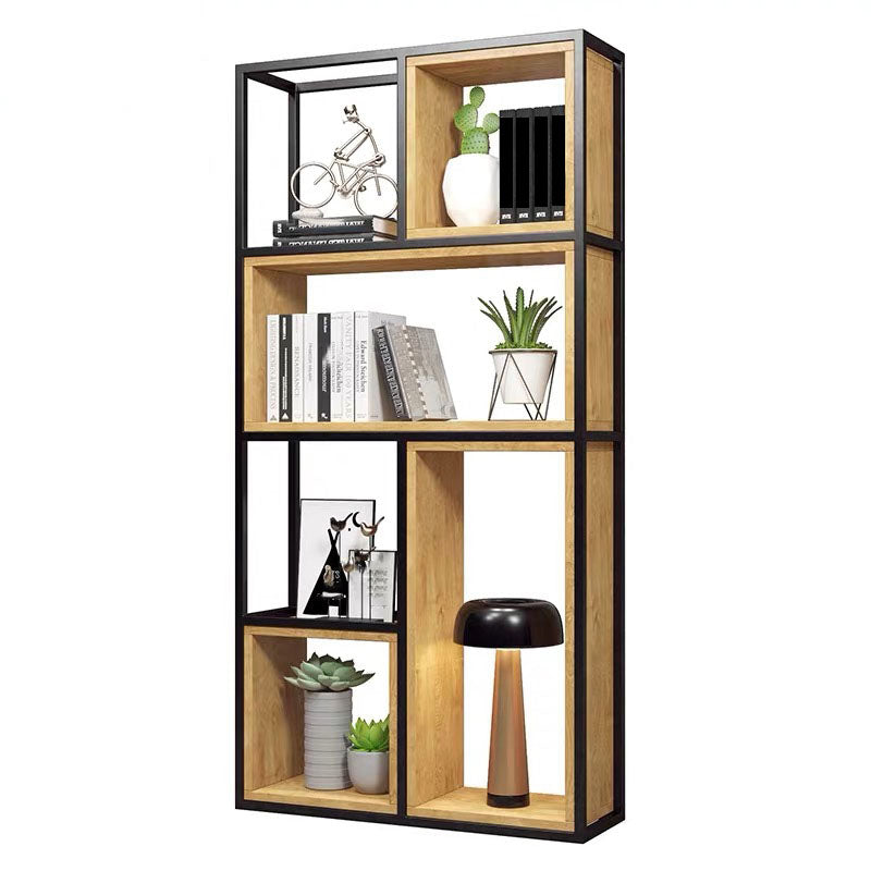 9.84"W Bookcase Industrial Style Open Back Bookcase for Home Study Room Office 31.5"L x 9.8"W x 63"H Clearhalo 'Bookcases' 'furn' 'furn_bookcases' 'Furniture' 'furniture_bookcases' 'kitchen' 'kitchen_bookcases' 'Living Room Furniture' 'Office Furniture' 4823109
