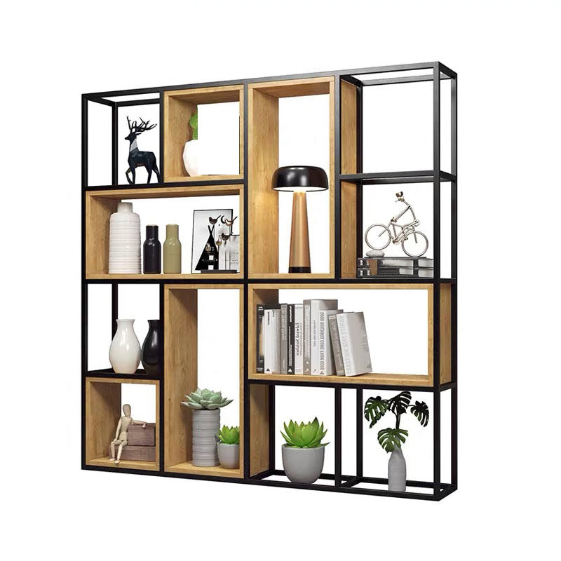 9.84"W Bookcase Industrial Style Open Back Bookcase for Home Study Room Office 63"L x 9.8"W x 63"H Clearhalo 'Bookcases' 'furn' 'furn_bookcases' 'Furniture' 'furniture_bookcases' 'kitchen' 'kitchen_bookcases' 'Living Room Furniture' 'Office Furniture' 4823112
