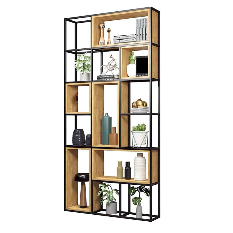 9.84"W Bookcase Industrial Style Open Back Bookcase for Home Study Room Office 47.2"L x 9.8"W x 94.5"H Clearhalo 'Bookcases' 'furn' 'furn_bookcases' 'Furniture' 'furniture_bookcases' 'kitchen' 'kitchen_bookcases' 'Living Room Furniture' 'Office Furniture' 4823121