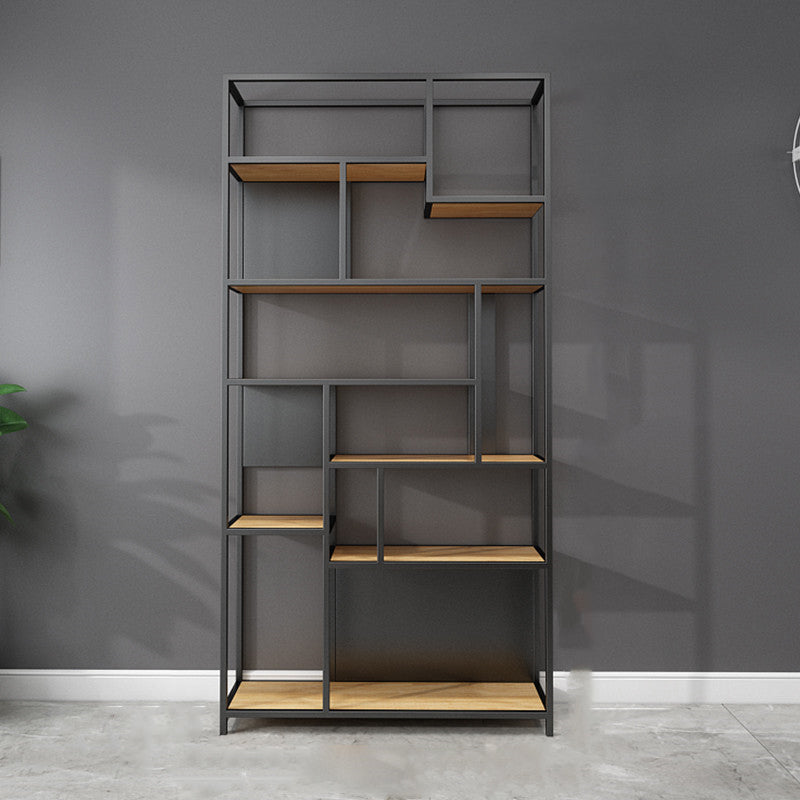 11.81"W Bookcase Industrial Style Open Back Bookcase for Study Room Black Clearhalo 'Bookcases' 'furn' 'furn_bookcases' 'Furniture' 'furniture_bookcases' 'kitchen' 'kitchen_bookcases' 'Living Room Furniture' 'Office Furniture' 4823159
