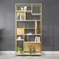 11.81"W Bookcase Industrial Style Open Back Bookcase for Study Room Gold Clearhalo 'Bookcases' 'furn' 'furn_bookcases' 'Furniture' 'furniture_bookcases' 'kitchen' 'kitchen_bookcases' 'Living Room Furniture' 'Office Furniture' 4823162