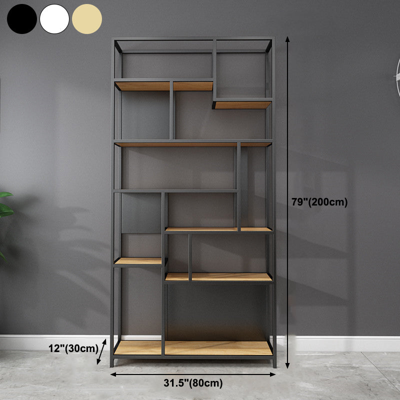 11.81"W Bookcase Industrial Style Open Back Bookcase for Study Room Clearhalo 'Bookcases' 'furn' 'furn_bookcases' 'Furniture' 'furniture_bookcases' 'kitchen' 'kitchen_bookcases' 'Living Room Furniture' 'Office Furniture' 4823176