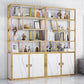 11.81"W Bookcase Glam Style Open Back Bookshelf with Cabinets for Office Home Clearhalo 'Bookcases' 'furn' 'furn_bookcases' 'Furniture' 'furniture_bookcases' 'kitchen' 'kitchen_bookcases' 'Living Room Furniture' 'Office Furniture' 4823180